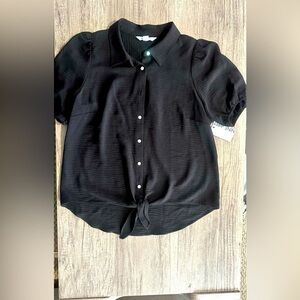 Nine West Black Collared Dress Shirt